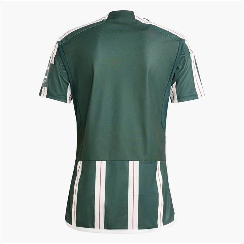 adidas Mens MUFC Manchester United 23/24 Away Jersey Green Night/White/Active Maroon - Image 2