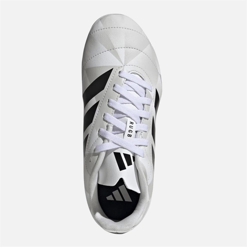 adidas Kids Junior SG Soft Ground Rugby Boots Cloud White/Core Black/Silver Metallic - Image 4