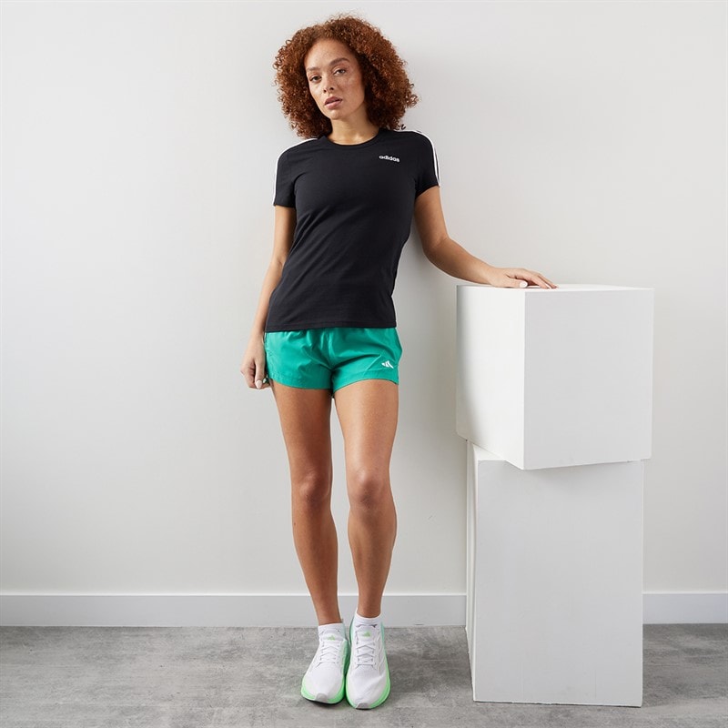 adidas Womens Essentials 3-Stripes Slim T-Shirt Black/White - Image 4