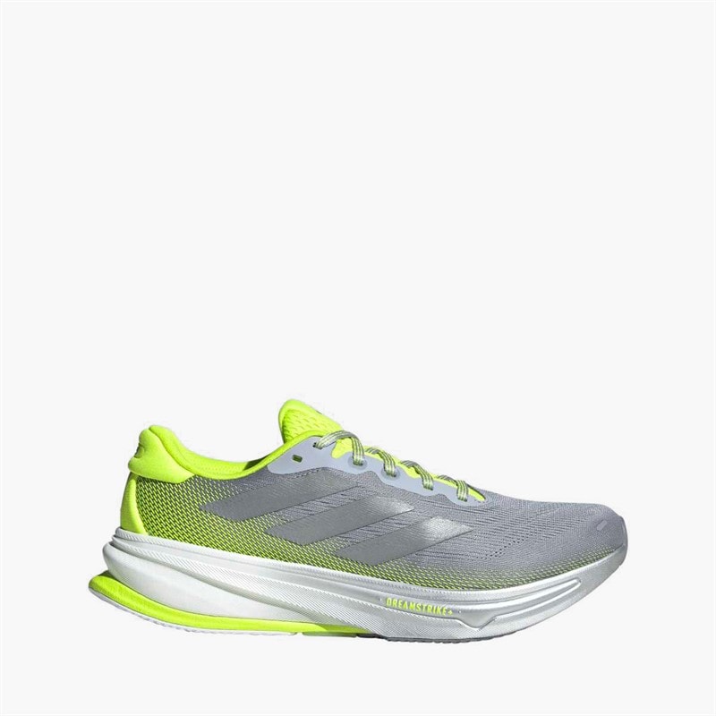 adidas Mens Supernova Rise 2 Neutral Running Shoes Halo Silver/Silver Metallic/Lucid Lemon