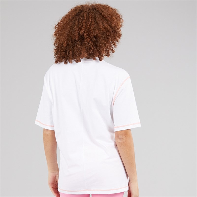 adidas Womens Sport Statement Boyfriend Fit Pocket T-Shirt White - Image 2