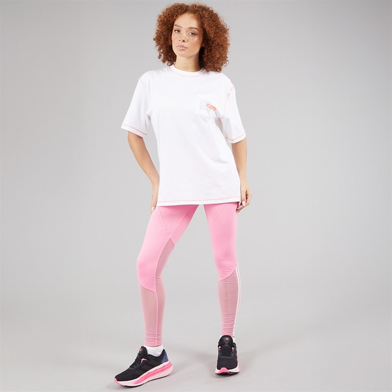 adidas Womens Sport Statement Boyfriend Fit Pocket T-Shirt White - Image 4