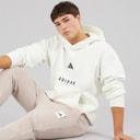 adidas Mens All SZN Graphic Hoodie Off White/Black