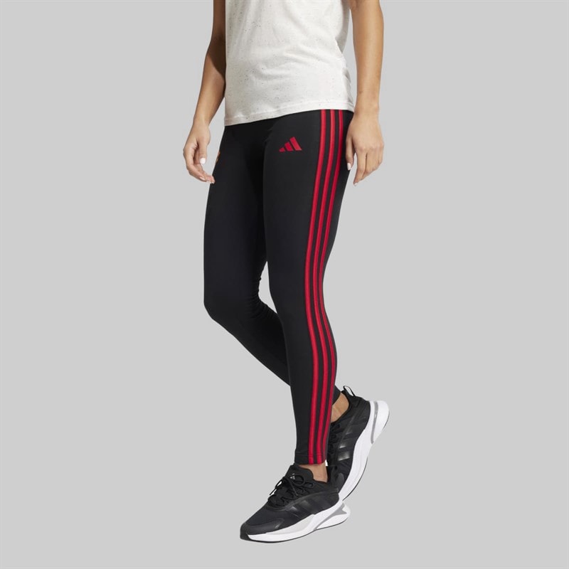 adidas Womens MUFC Manchester United Leggings Black - Image 2