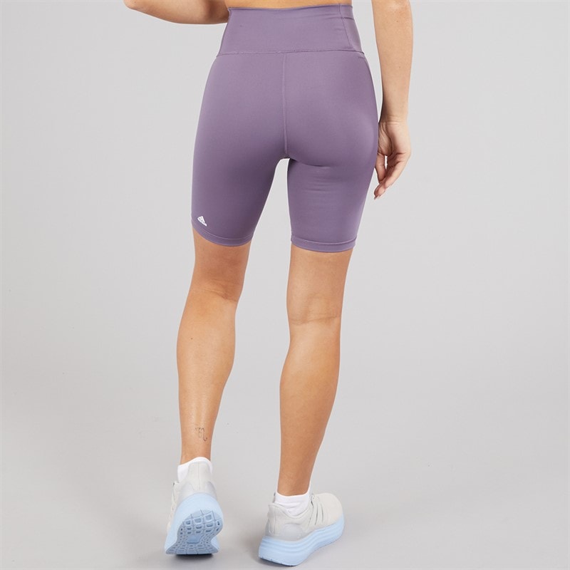 adidas Womens Optime Training Bike Shorts Shadow Violet - Image 2
