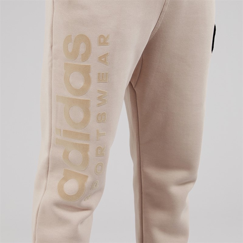 adidas Mens Lounge Graphic Fleece Joggers Wonder Taupe - Image 5