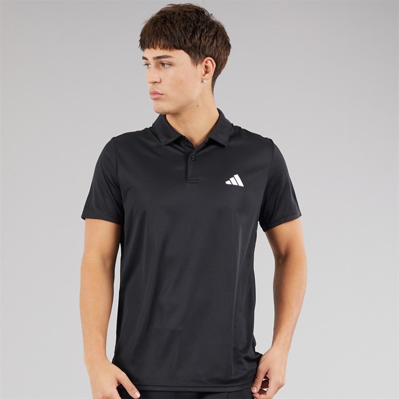 adidas Mens Train Essentials Feelready Training Polo Shirt Black/White - Image 1