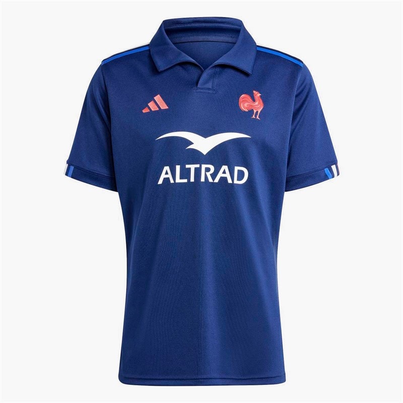 adidas Mens FFR France Rugby 24/25 Home Jersey Dark Blue - Image 1