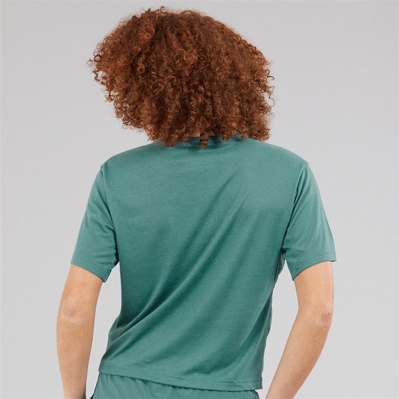 adidas Womens Train Essentials Big Logo Performance T-Shirt Preloved Teal - Image 2