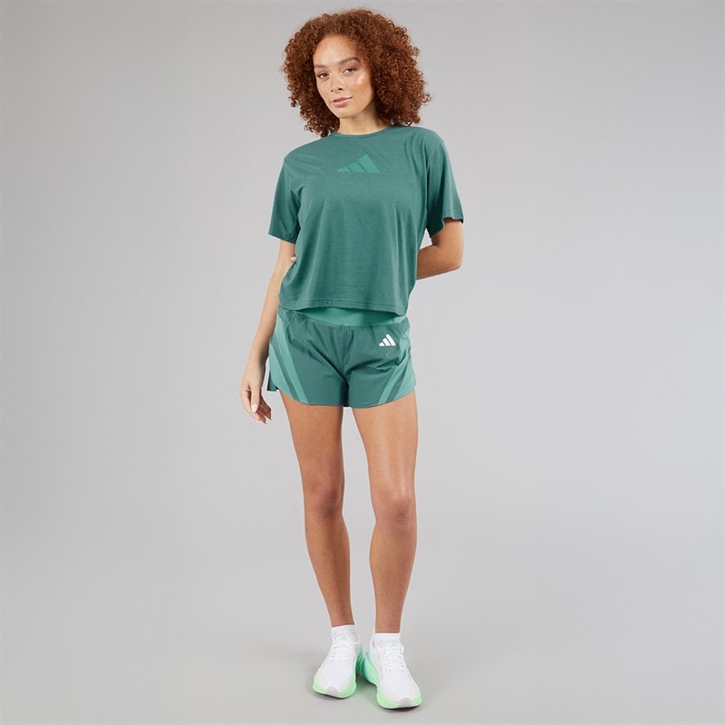 adidas Womens Train Essentials Big Logo Performance T-Shirt Preloved Teal - Image 4