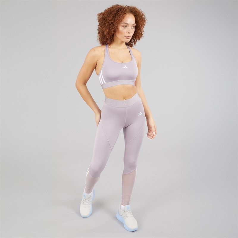 adidas Womens Prime Lift React Medium Support Sports Bra Preloved Fig/White - Image 4