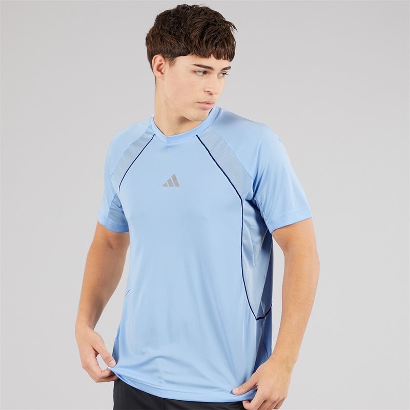 adidas Mens Tech Apparel Climacool T-Shirt Glow Blue - Image 1