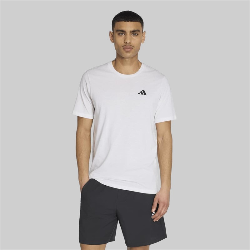 adidas Mens Train Essentials Feelready Training T-Shirt White/Black - Image 3