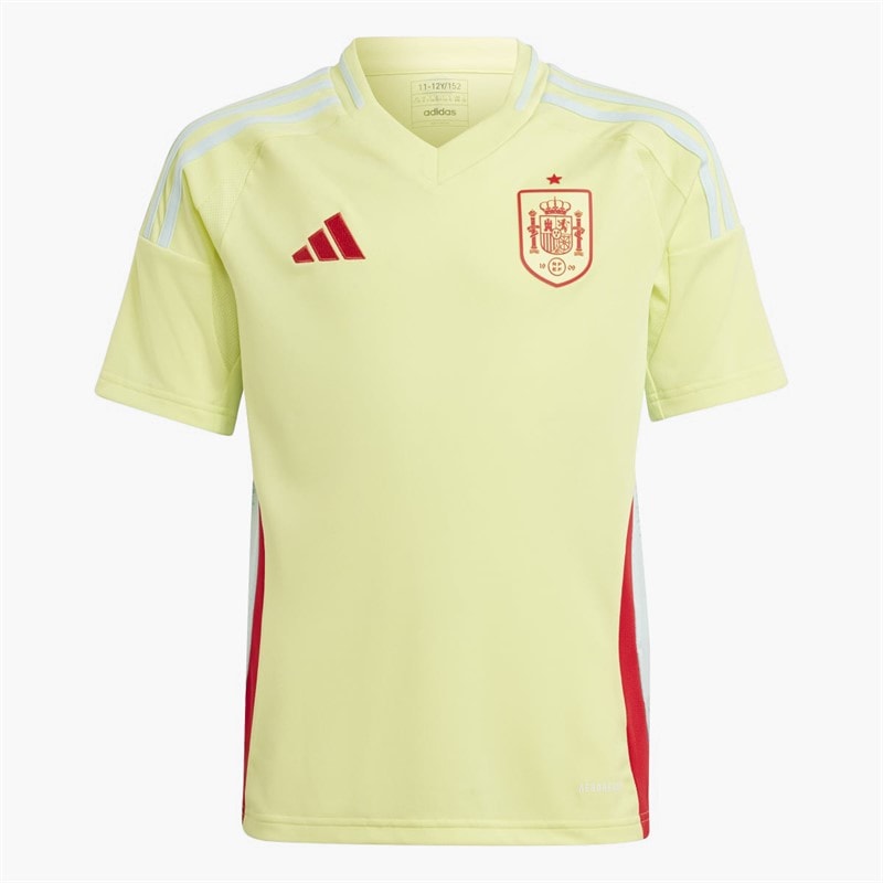 adidas Junior RFEF Spain 2024 Away Jersey Pulse Yellow/Halo Mint - Image 1