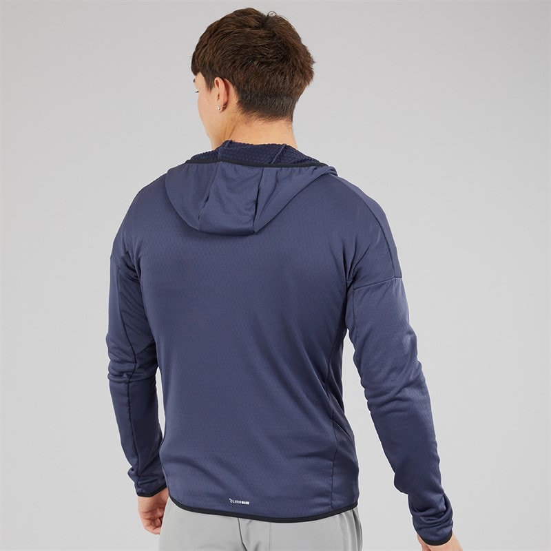 adidas Mens Terrex Xperior Climawarm Light Fleece Hooded Jacket Shadow Navy - Image 2