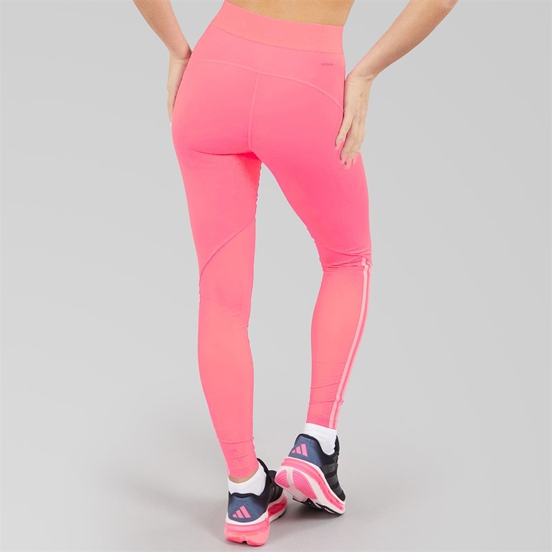 adidas Womens Hyperglam Full Length Leggings Bliss Pink/White - Image 2