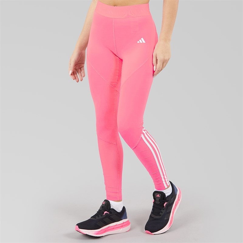 adidas Womens Hyperglam Full Length Leggings Bliss Pink/White - Image 3