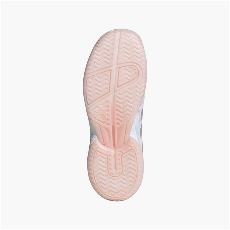 adidas Junior Girls Ubersonic All Court Tennis Shoes Off White/Silver Metallic/Powder Plum - Image 2