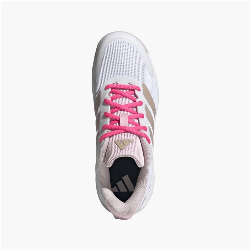adidas Junior Girls Ubersonic All Court Tennis Shoes Off White/Silver Metallic/Powder Plum - Image 4
