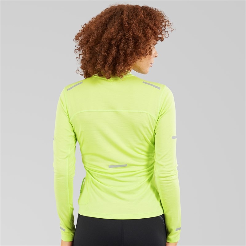 adidas Womens Ultimate Reflective Long Sleeve Running Top Pulse Lime - Image 2