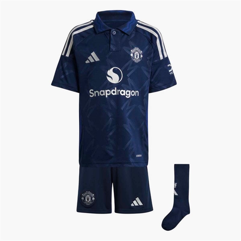 adidas Kids MUFC Manchester United FC 24/25 Away Mini Kit Night Indigo - Image 1