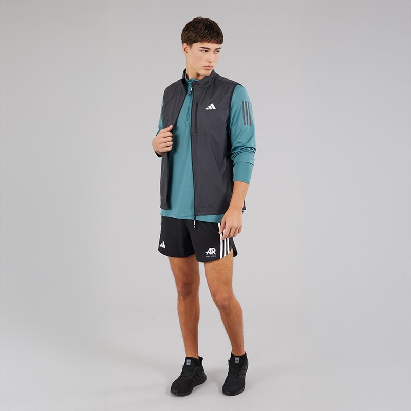 adidas Mens Own The Run Full Zip Running Gilet Black - Image 4