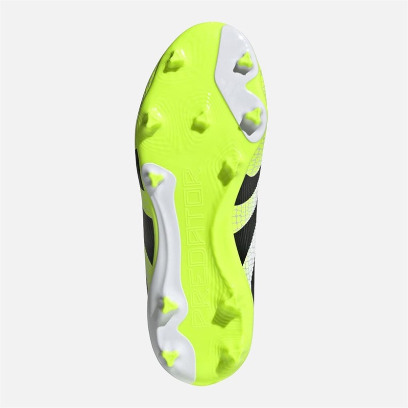 adidas Junior Predator League Laceless Radiant Blaze Pack FG/MG Football Boots Cloud White/Core Black/Lucid Lemon - Image 2