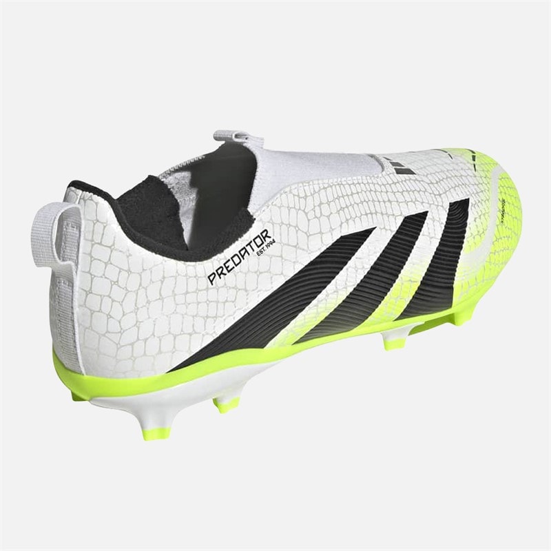 adidas Junior Predator League Laceless Radiant Blaze Pack FG/MG Football Boots Cloud White/Core Black/Lucid Lemon - Image 3