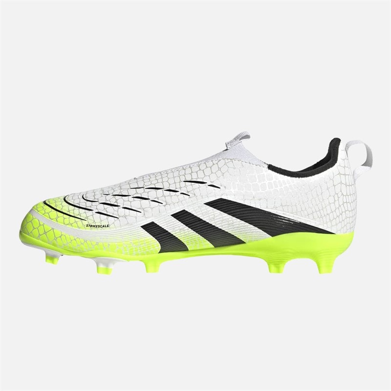 adidas Junior Predator League Laceless Radiant Blaze Pack FG/MG Football Boots Cloud White/Core Black/Lucid Lemon - Image 5