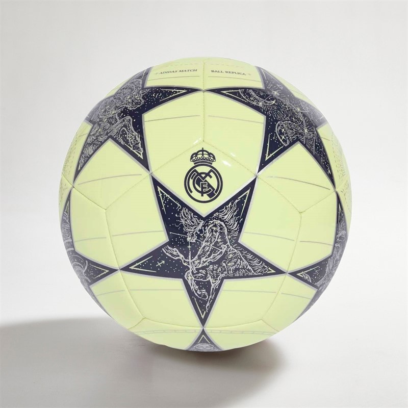 adidas Mens UEFA Champions League Real Madrid Club Training Football Almost Lime/Silver Metallic/Noble Ink - Image 2
