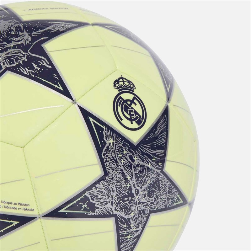 adidas Mens UEFA Champions League Real Madrid Club Training Football Almost Lime/Silver Metallic/Noble Ink - Image 4