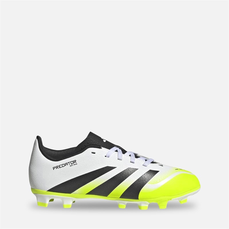 adidas Kids Predator Club FG/MG Firm Ground/Multi Ground Football Boots Cloud White/Core Black/Lucid Lemon