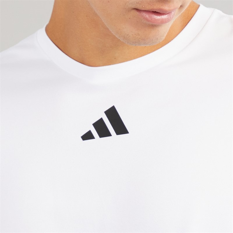 adidas Mens Pregame T-Shirt White/Black - Image 3