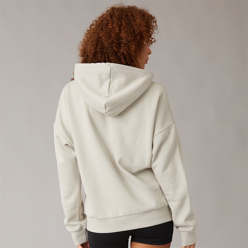 adidas Womens Essentials Linear Hoodie Wonder Alumina/White - Image 2