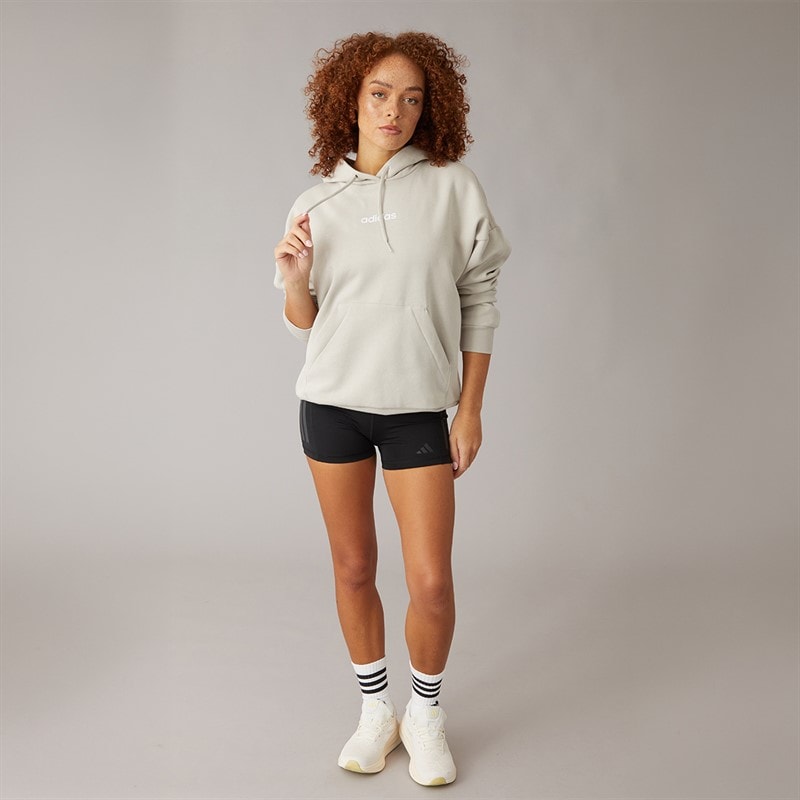 adidas Womens Essentials Linear Hoodie Wonder Alumina/White - Image 3