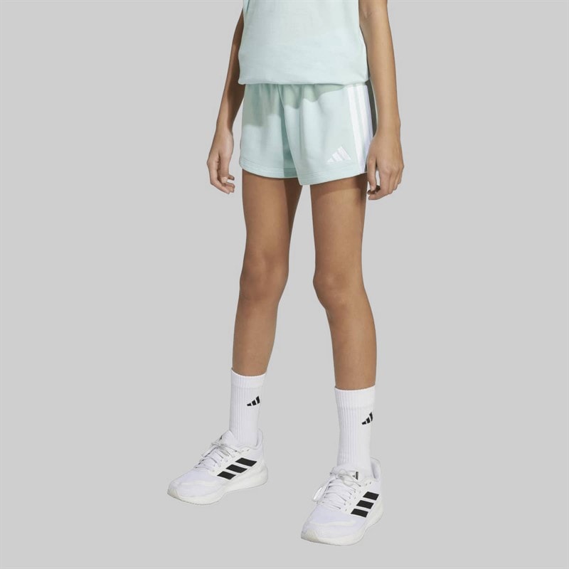 adidas Junior Girls Essentials Shorts Halo Mint/White - Image 2