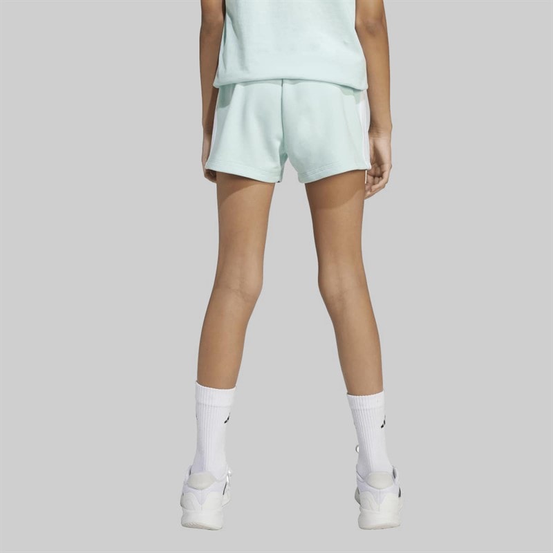 adidas Junior Girls Essentials Shorts Halo Mint/White - Image 3
