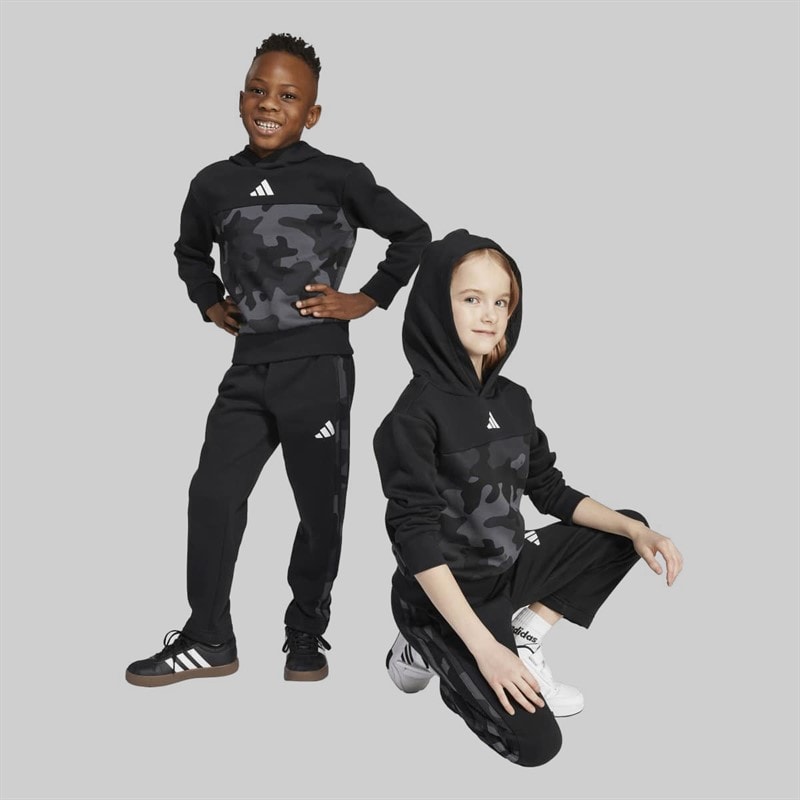 adidas Kids Seasonal Essentials Camo Tracksuit Black/White - Image 2