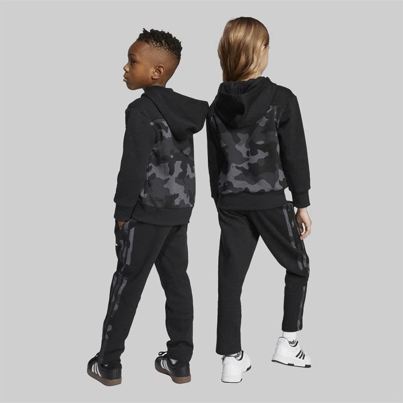 adidas Kids Seasonal Essentials Camo Tracksuit Black/White - Image 3
