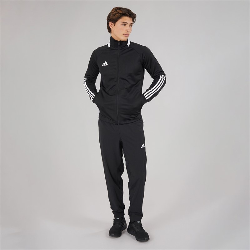 adidas Mens Aeroready Sereno Cut 3-Stripes Track Jacket Black/White - Image 3