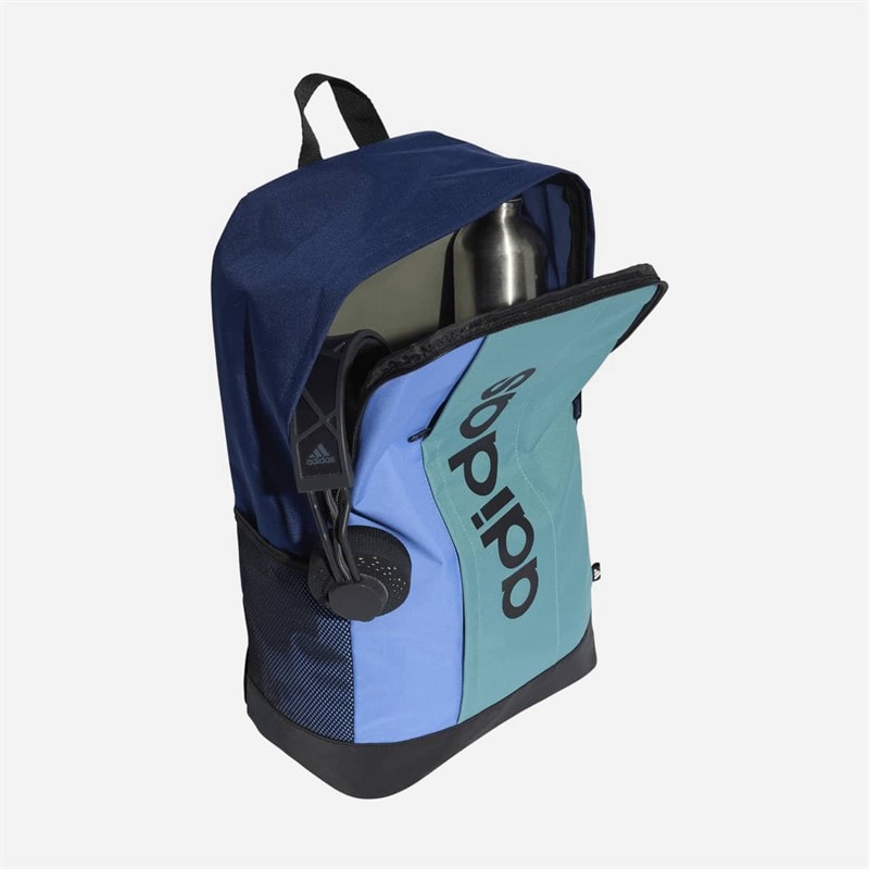 adidas Linear Logo Colorblock Backpack Dark Blue/Power Teal/Blue Fuchsia/Black - Image 4