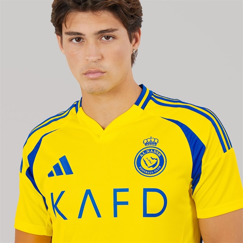 adidas Mens ANFC Al Nassr FC 24/25 Home Jersey Impact Yellow/Royal Blue - Image 3