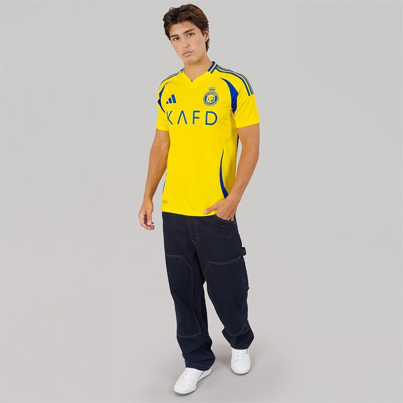 adidas Mens ANFC Al Nassr FC 24/25 Home Jersey Impact Yellow/Royal Blue - Image 4
