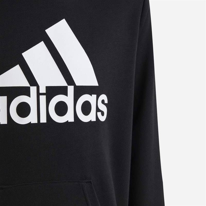 adidas Junior Big Logo Hoodie Black/White - Image 3