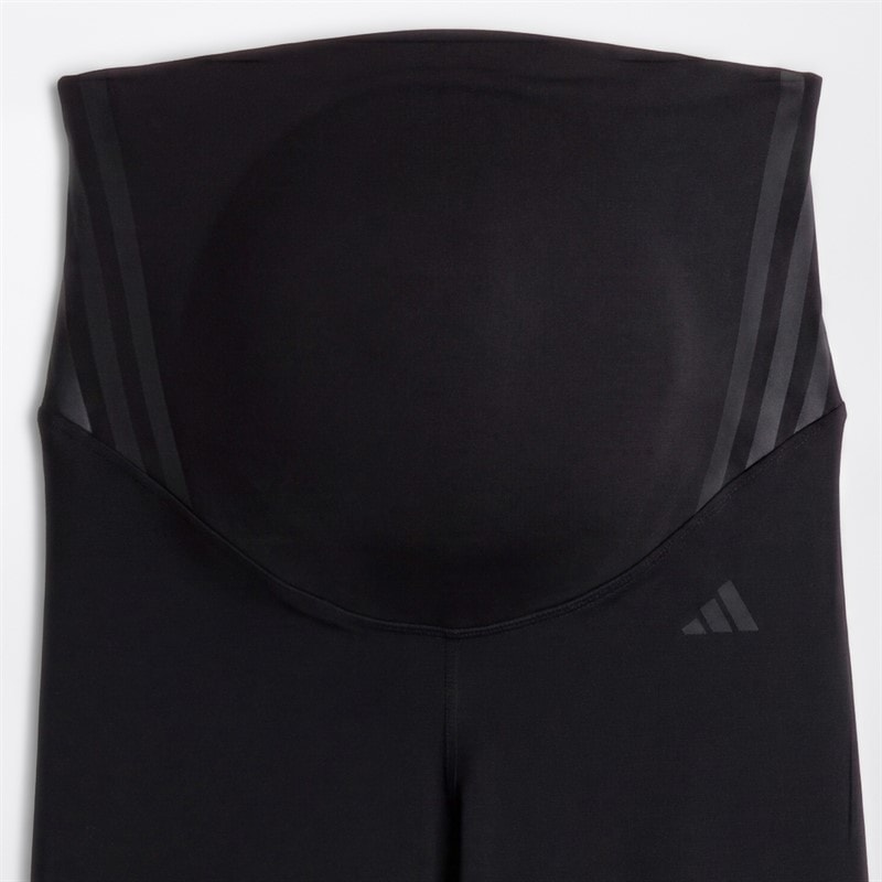 adidas Womens Optime Essentials Maternity Leggings Black/Carbon - Image 2