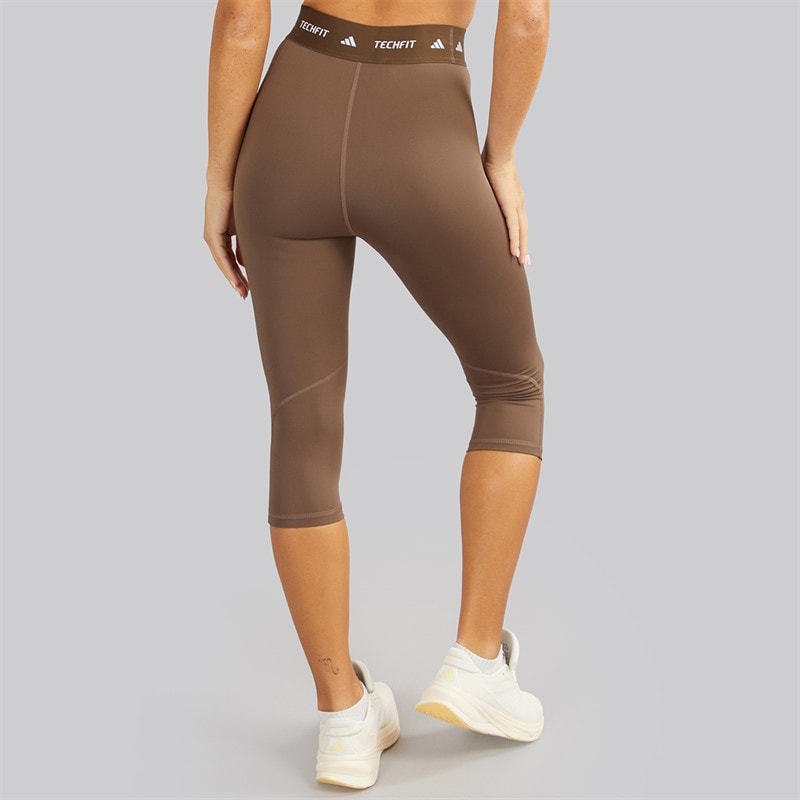 adidas Womens Techfit Capri Leggings Earth Strata - Image 2
