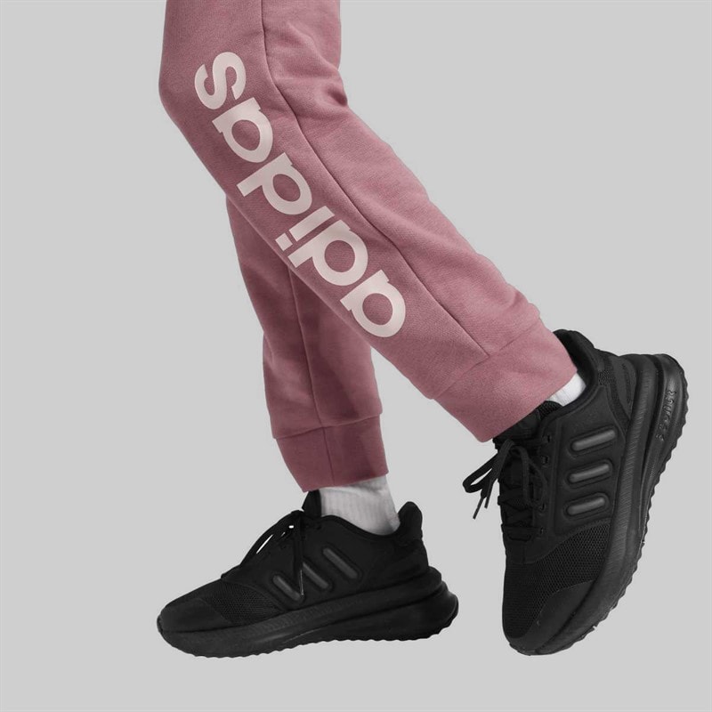 adidas Junior Girls Essentials Linear Logo Joggers Preloved Crimson/Sandy Pink - Image 3