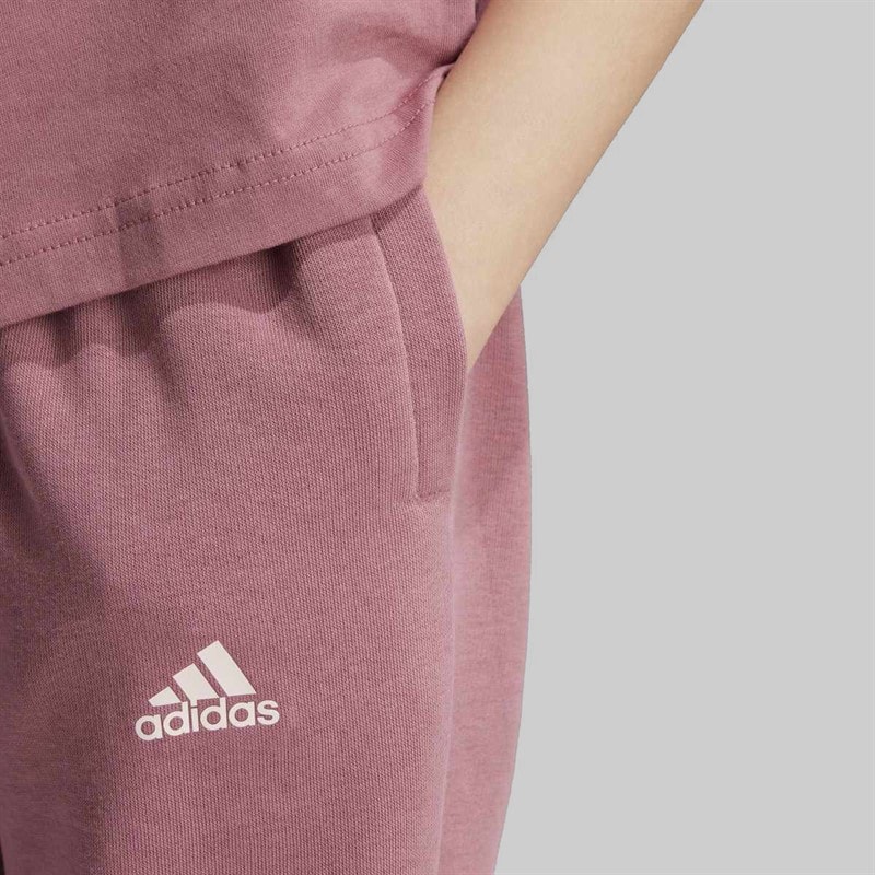 adidas Junior Girls Essentials Linear Logo Joggers Preloved Crimson/Sandy Pink - Image 4