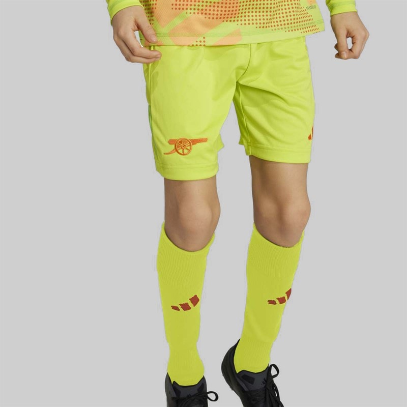 adidas Junior Boys AFC Arsenal FC 24/25 Goalkeeper Shorts Semi Solar Yellow
