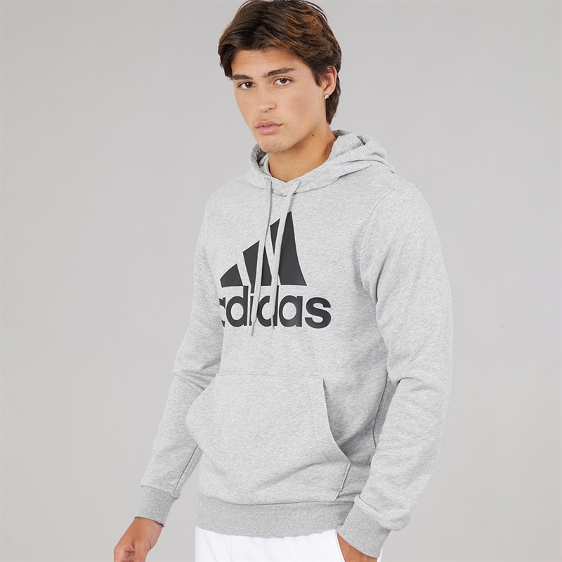 adidas Mens Essentials Big Logo Hoodie Medium Grey Heather/Black